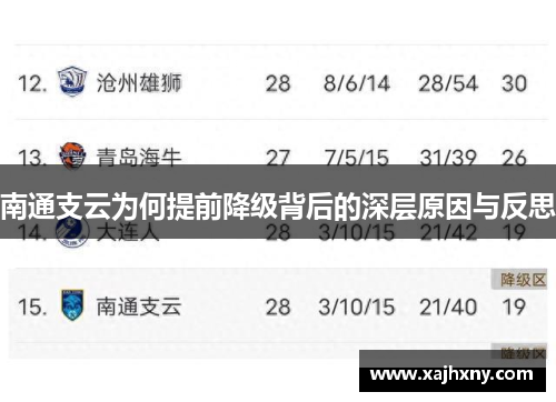 南通支云为何提前降级背后的深层原因与反思